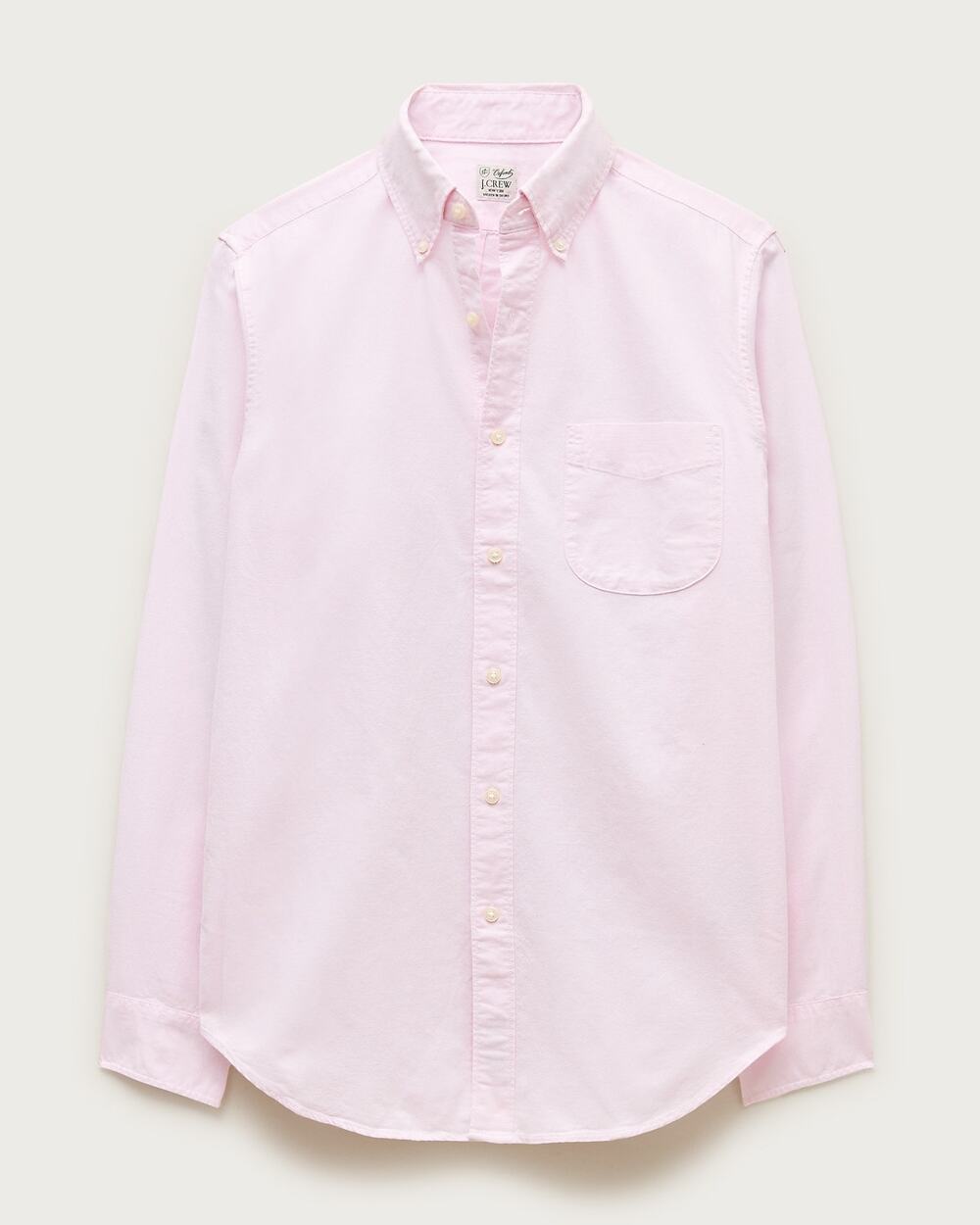 NWT J.Crew Men's Broken-in Organic Cotton Oxford Shirt in Pale Rose Large TALL